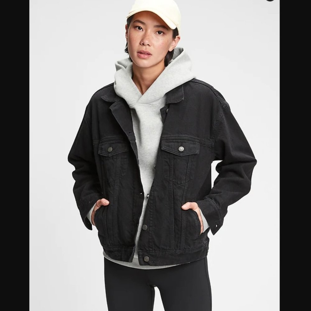 Black Women's Oversized Denim Jacket